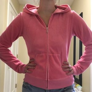 Pink juicy couture velvet zip up